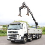 Volvo FM 360 8x3 hiab xs 158 brikc crane dropside truck for sale comvex trucks uk
