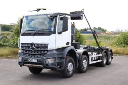 Mercedes Arocs 3236 8x4 Multilift XR24S Hookloader truck for sale comvex trucks uk export