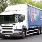 Scania P320 6x2 Curtainside rearlift truck for sale comvex trucks export uk