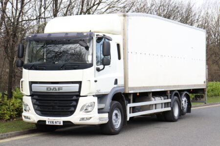daf cf310 6x2 rearlift boxvan truck for sale comvex trucks uk export