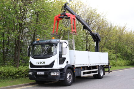 iveco eurocargo 180-250 hiab x-duo 128 brick crane dropside truck for sale comvex trucks uk