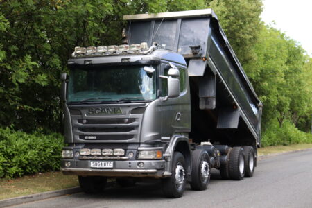 Scania G490 8x4 Thompson steel body tipper truck for sale comvex trucks uk export