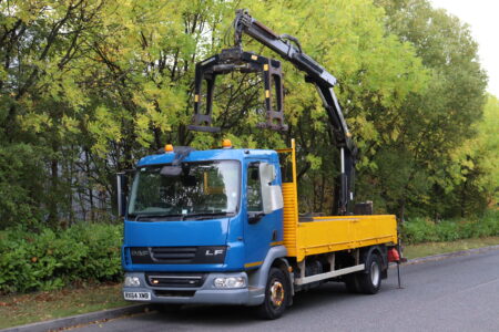 daf lf45 160 hiab xs088 crane dropside truck for sale comvex trucks uk export